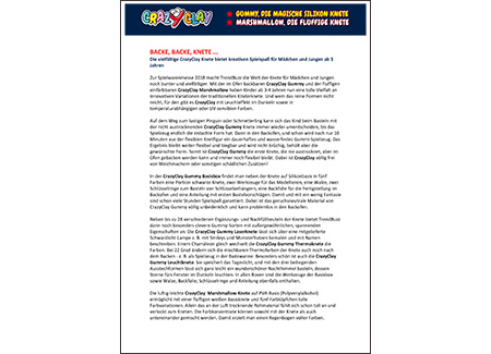 CrazyClay Press release