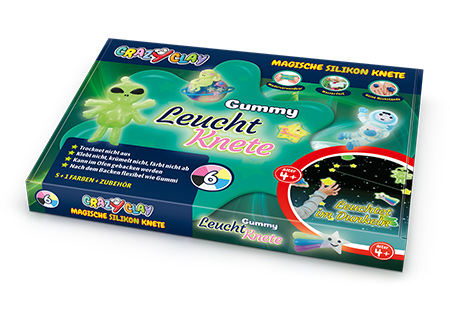 CrazyClay Gummy Leuchtknete - Liegend