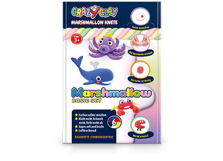 CrazyClay Marshmallow Knete - Basic set - Frontal