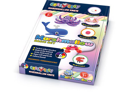 CrazyClay Marshmallow Knete - Basic set - Liegend