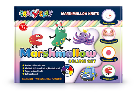 CrazyClay Marshmallow Knete - Deluxe set - Frontal